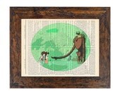 Castle in the Sky Studio Ghibli Original Print on an Unframed Upcycled Bookpage