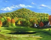 Scenic fall landscape painting 8x10 print from original oil painting "Tynecastle" earthspalette