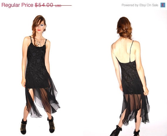 FESTIVAL SALE BLACK Swan- Flowing Ballerina Dress with Floral Jacquard Detail
