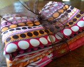 Baby Burp Cloth Set - Orange, Pink, Brown - New Mom Shower Gift