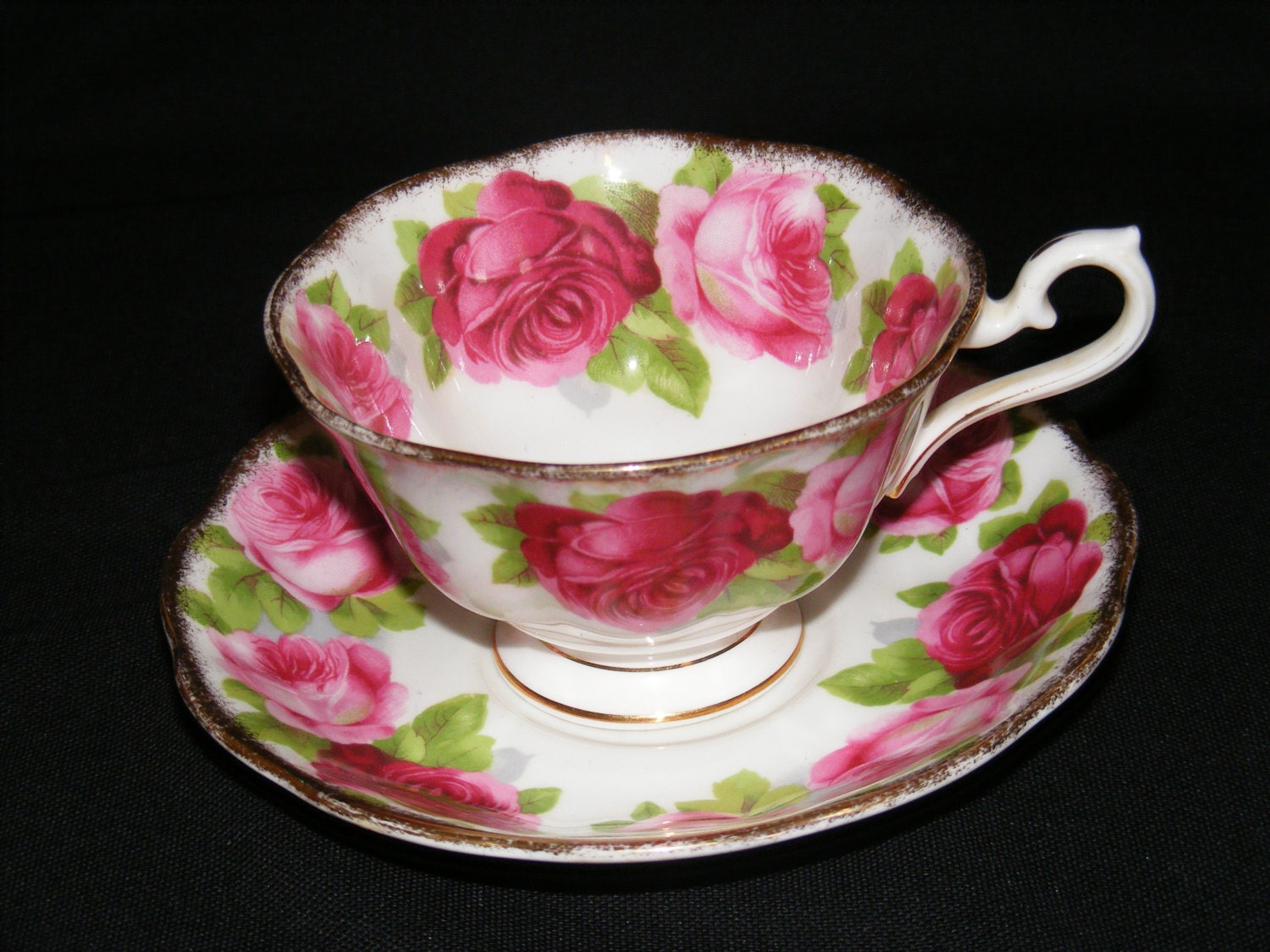 Royal Albert Teacup and Saucer Old English Rose Circa 1935-1940