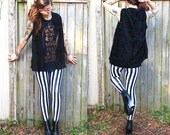 Vintage // Grunge Black Burned Velvet Vest // Gypsy Goth High Collar // Button up Burnt Velvet // Size M