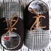 Baby boy oxford shoes -  dark brown & beige corduroy oxfords, boy summer flats, infant crib booties