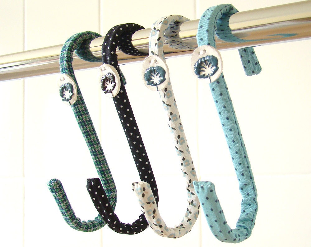 Hooks Blue Black Turquoise Men Kids Boy Bathroom Towels Bedroom Pyjamas For Family Checks Dots - PACK OF 4