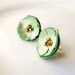 Mint Earrings, Fabric Studs, Small Fabric Flower Earrings, Bridesmaid Posts, Mint and Gold Wedding, Bridal Jewelry, Satin Pastel