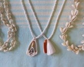beachcomber white shell necklace beach boho