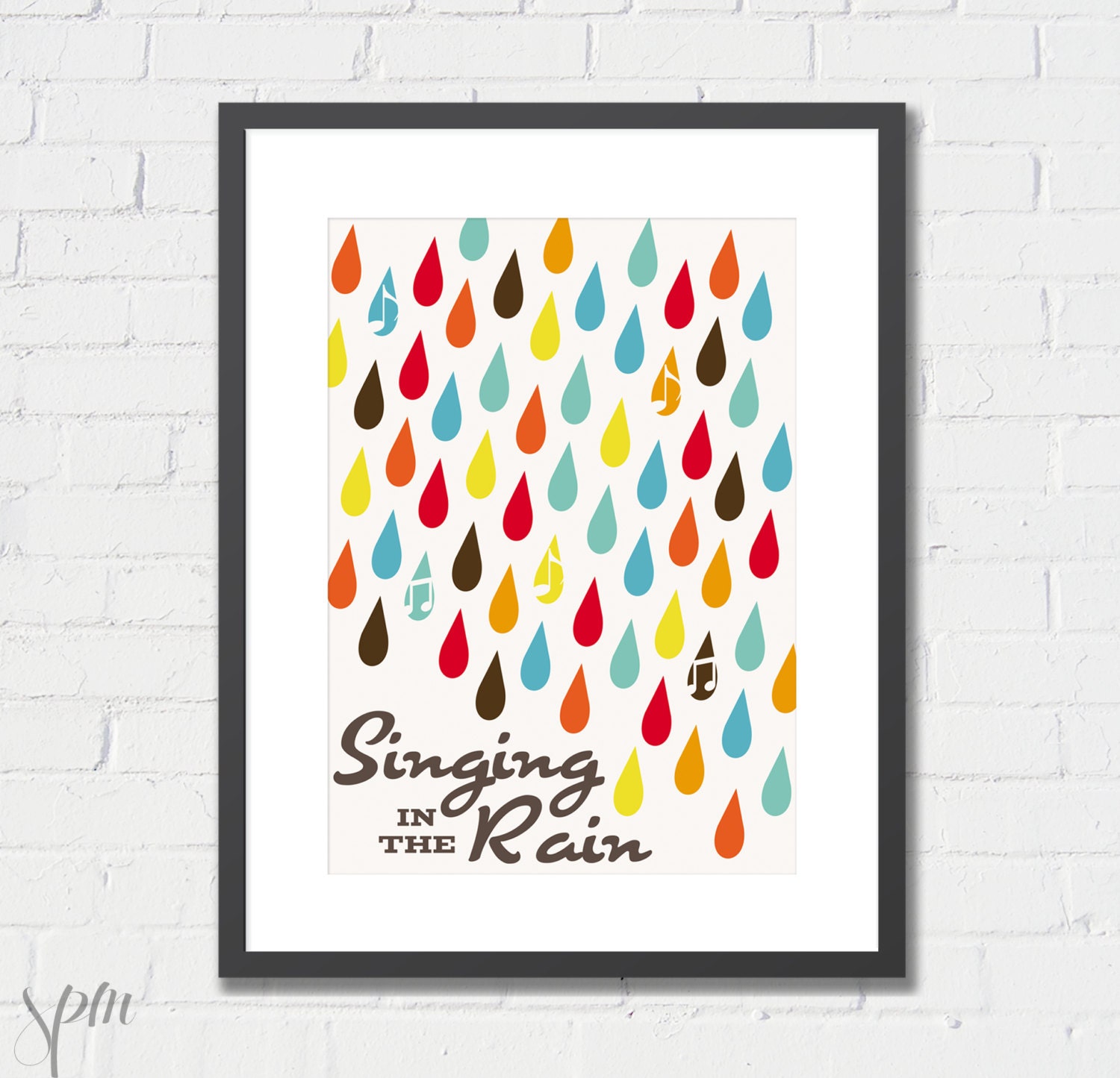 Art Print Lyrics Singing In The Rain 8x10 or A4