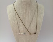 Small Arrow Necklace - Antique Brass - Silver - 18"