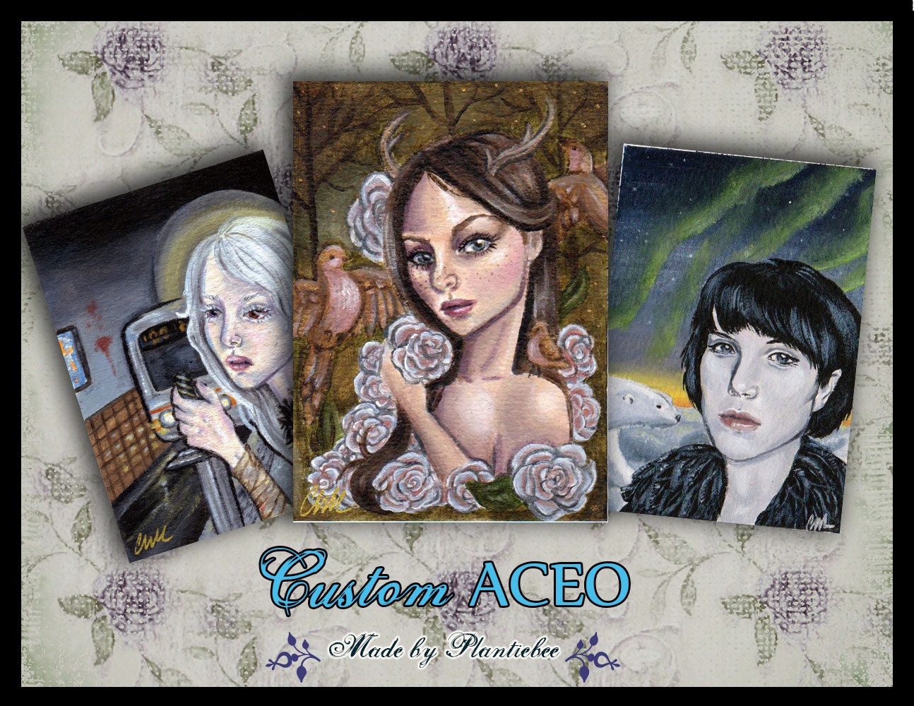 Custom Fantasy ACEO 2.5 x 3.5 inches Handpainted by Christina Lank Plantiebee