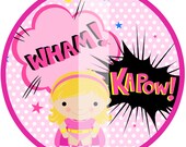 DIY Printable Iron On Transfer - Super Girl 2 - Digital Image for Onesies or Bibs or T-shirts - Instant Download