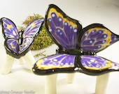 Purple Orange and Teal Butterfly Bench and Chair