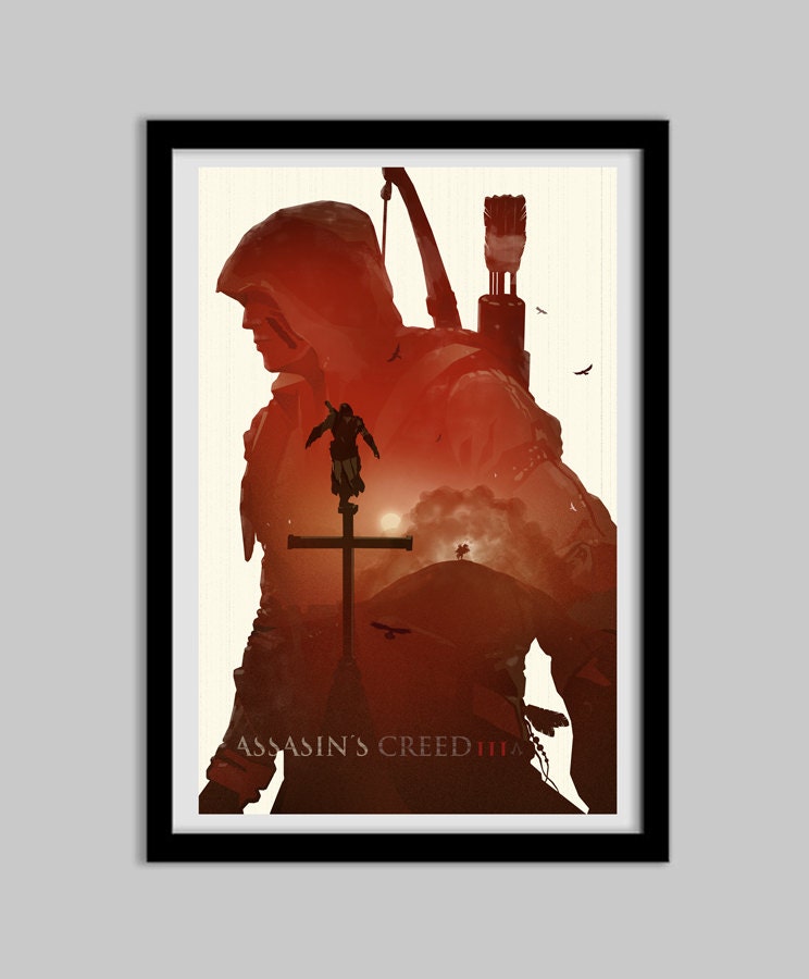 Assasins Creed 3 - 11x17 - assasins creed, video game, poster, art,