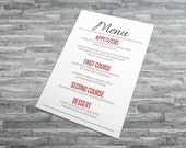 Casual Customizable - Printable Wedding Reception Menu