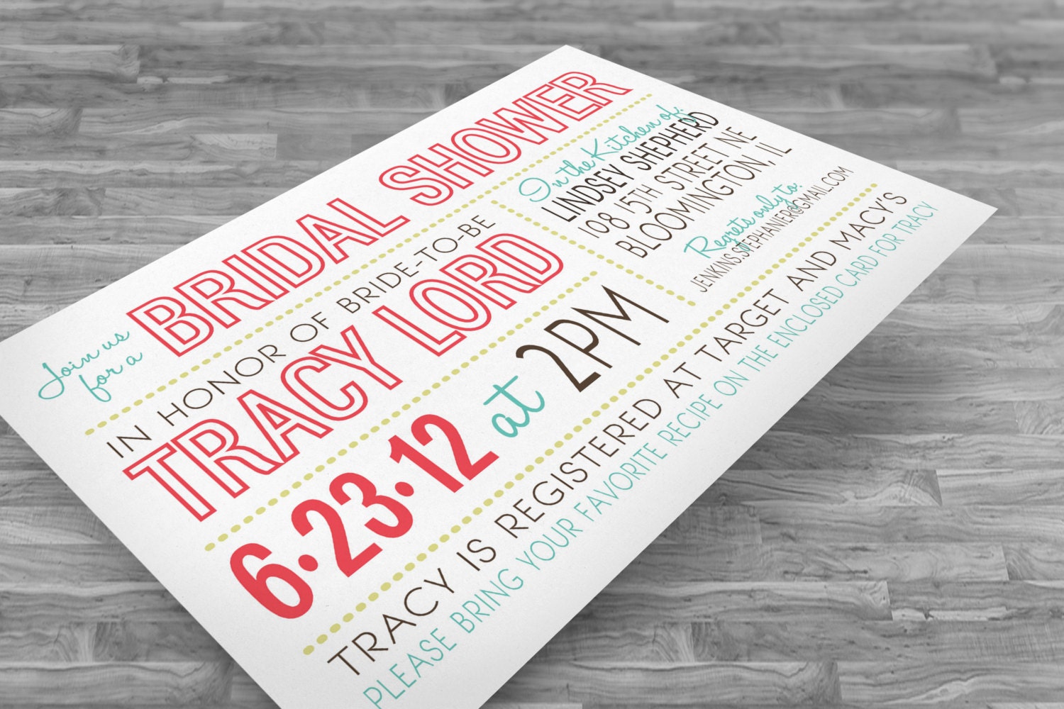 Bridal Shower Brunch Invitation - Custom Printable PDF