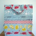 Blue Eco-Friendly Grocery Market Tote Carry All Bag with Crabs, Lobsters, Lemons - Crabtastic Fabric