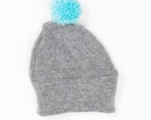 Newborn Baby Hat Beanie in Upcycled Wool 0m