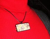 Customizeable YOUR Kiddo's Artwork Recycled Domino Pendant Necklace with Swarovski Crystal
