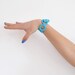 Turquoise crochet bracelet whit ceramic button / Fiber bracelet cotton crochet / Summer jewelry bright colors