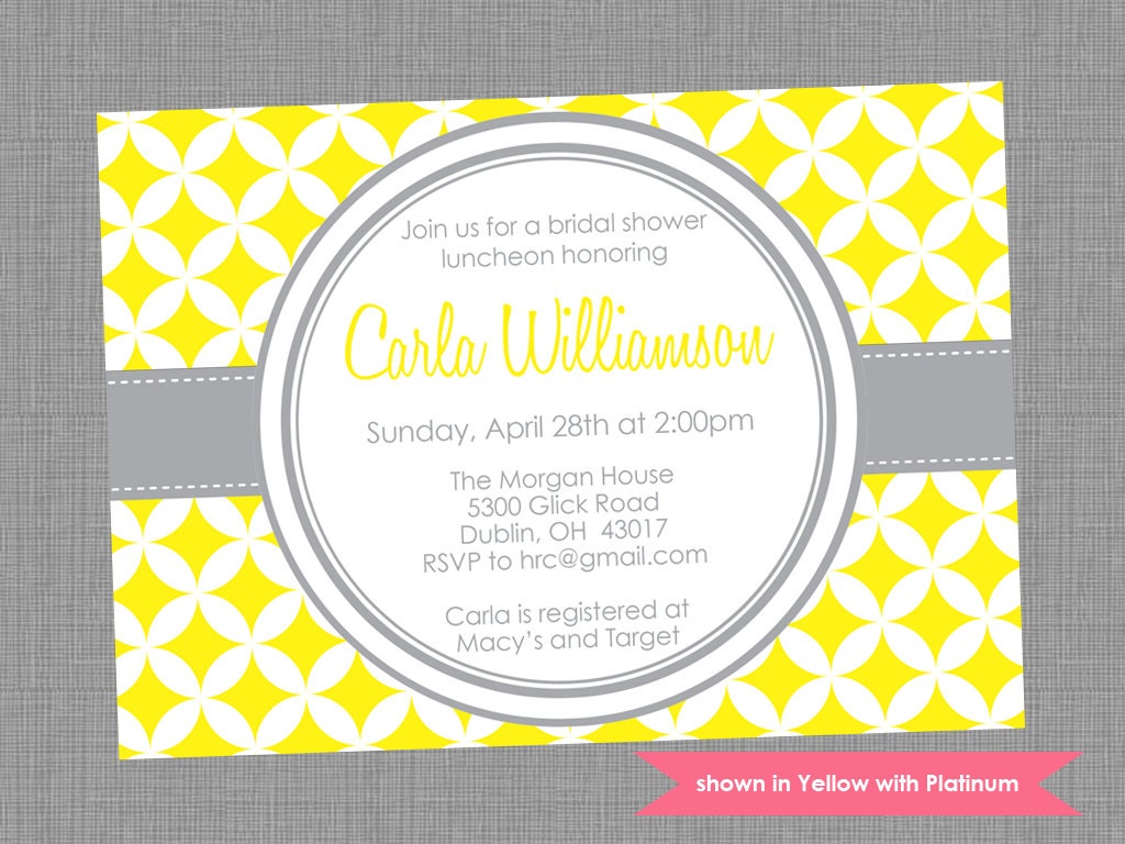 Printable Bridal Shower Invitation - Shower Themed Pixie Invite - Colors and Text Customizable Il_570xn
