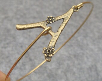 Letter A Bangle Bracelet