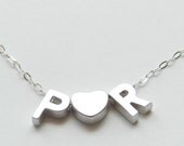 Sweethearts necklace necklace. 14k gold necklace.