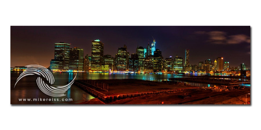 Brooklyn Heights Promenade Panorama II - Brooklyn, New York - 5.573x17 Image on 13x19 Media