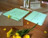 Mint Typewriter Wedding Invitation