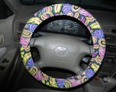 Indigo Multi Damask Steering Wheel Cover