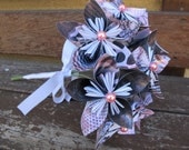 kusudama origami bouquet black & pink