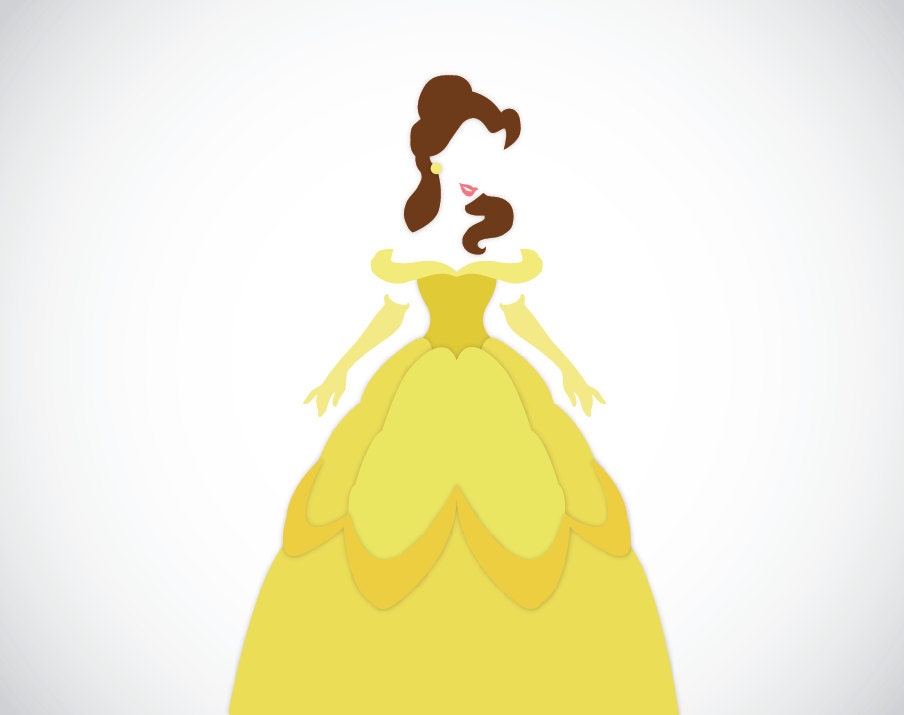 Minimalist Belle // Disney Princess // Beauty and the Beast // Movie Poster Print