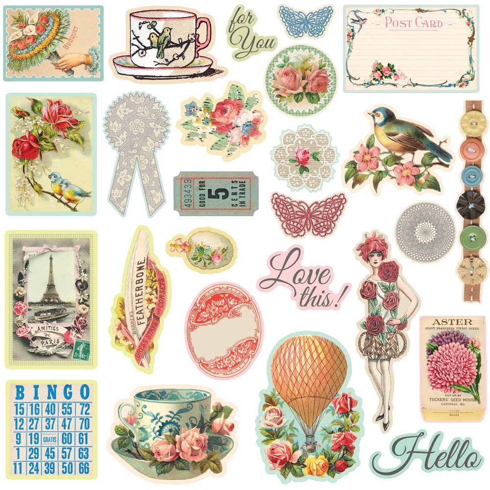 Divine Collection Chipboard Stickers 12x12 inch sheet by Jodie Lee for Prima Marketing 950538