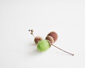 Ready to ship - Felted acorns for home decoration - Set of 8 / Brown Green / Eco wool / Handmade Holidays ornament / Autumn fall / Woodland