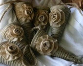 Burlap wedding cones, Wedding cones for aisle and pews, flower girl cones