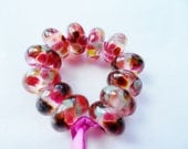 Pepper bright - handmade lampwork bead set