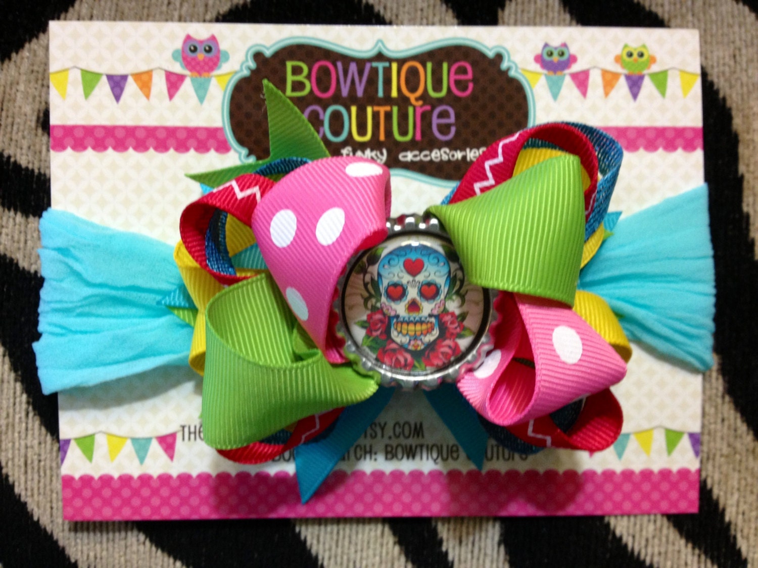 Sugar skull or day of the dead bow 
