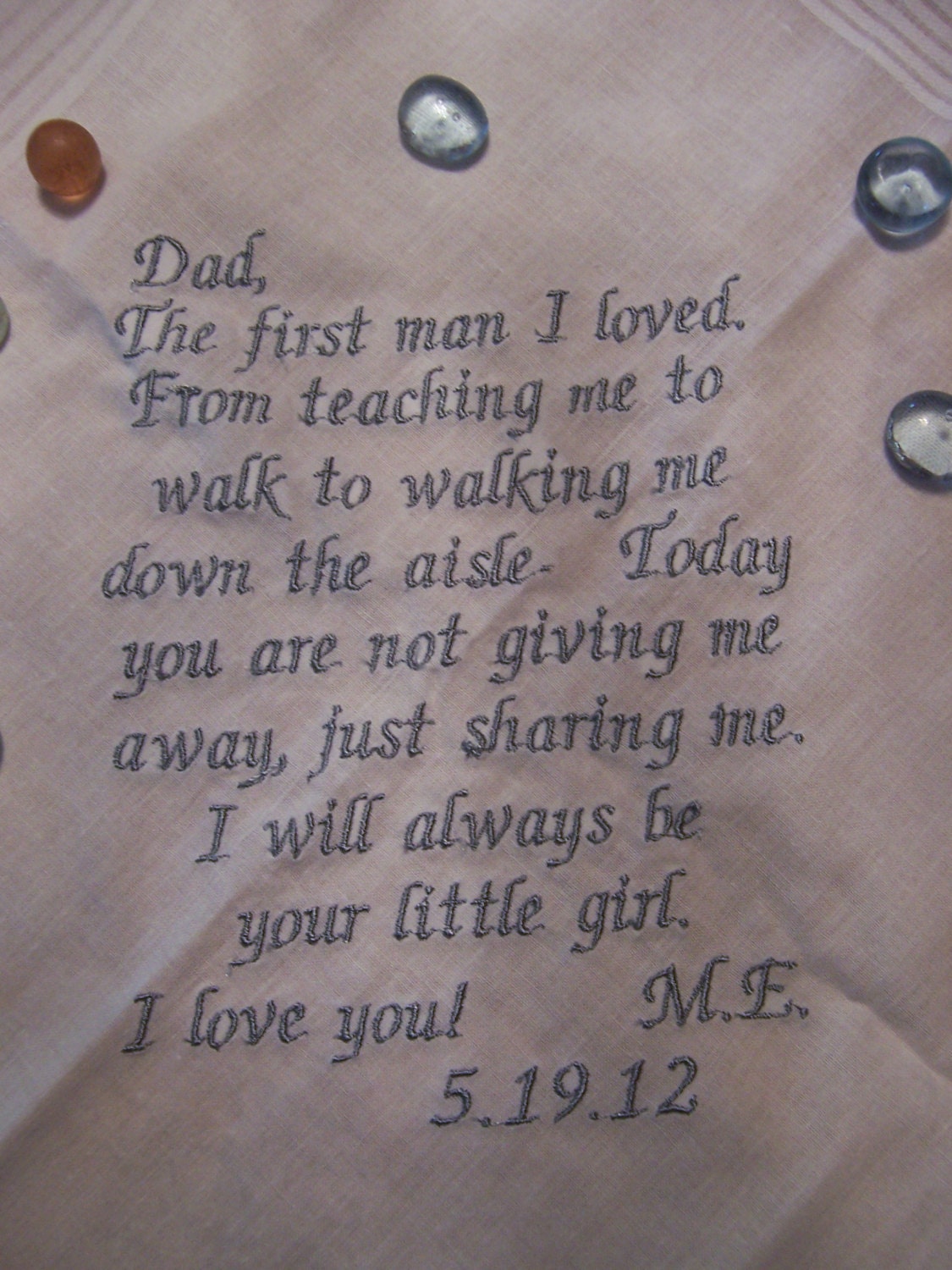 Father of the Bride Hankie  ---  "Your only Sharing Me"