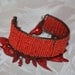 Boho Metal Wire Red Ceramic and Shell Seed Bead Bracelet
