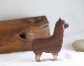 Alpaca Wooden Toy Walnut Wood - Nature Table - Waldorf Animal
