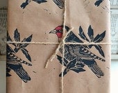 Hand Printed Goldfinch British Bird Gift Wrap - One Sheet