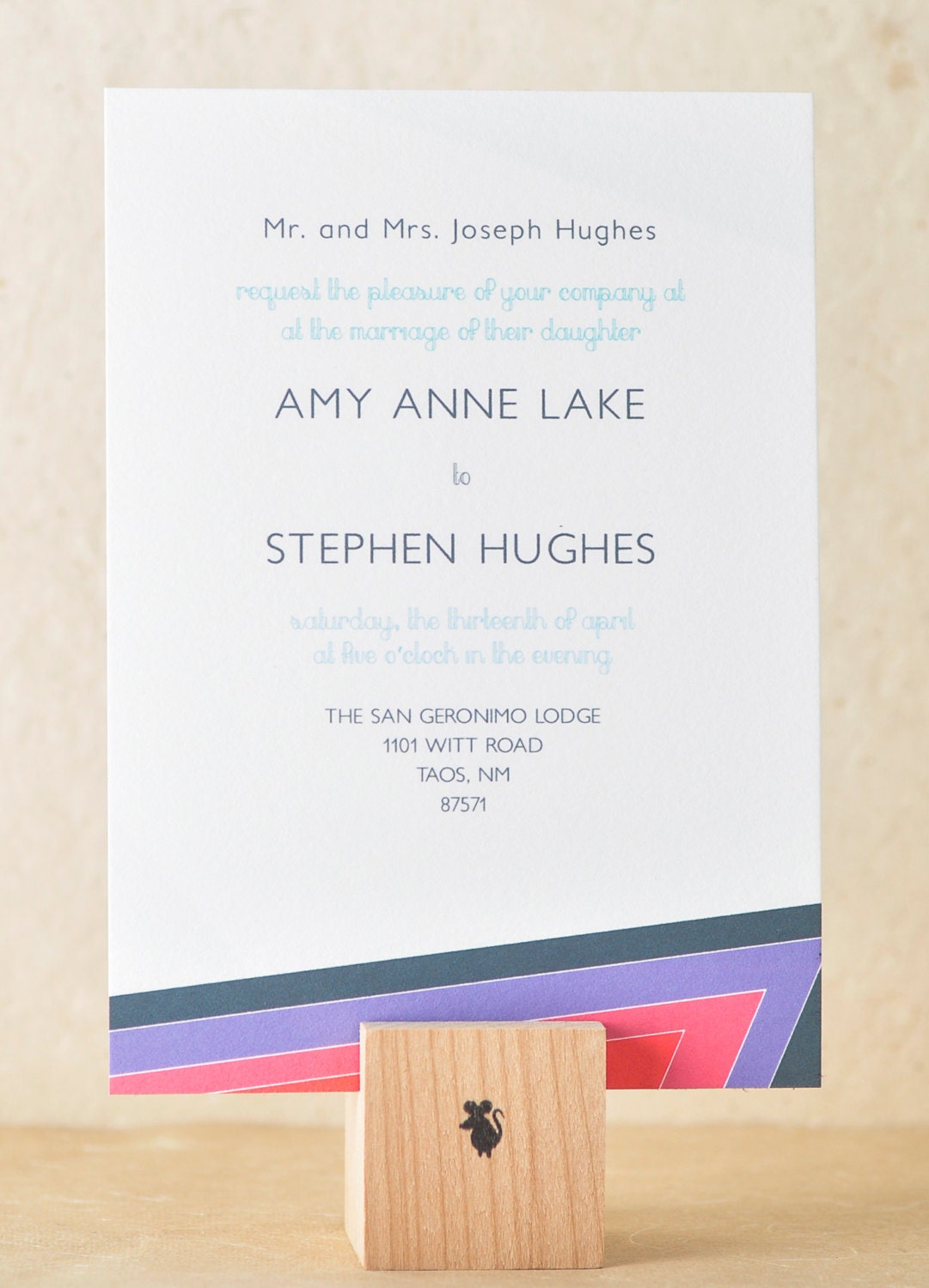 Vintage Minimalist Wedding Invitation Cards