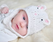 Newborn cute polar bear HAT soft White Baby Shower Birthday Gift spring children kids accessory
