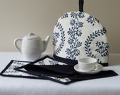 Child's Tea Party Set, Shaker Style Handprinted Fabric, Free US Shipping