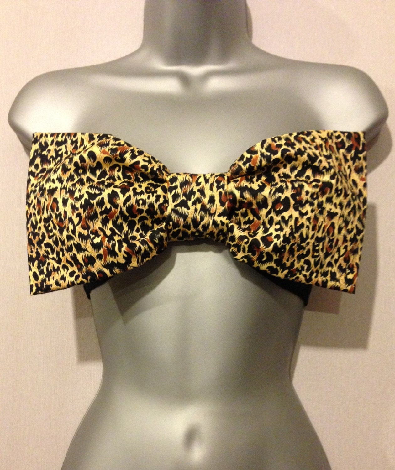 Classic Leopard Print Bow Bandeau Top