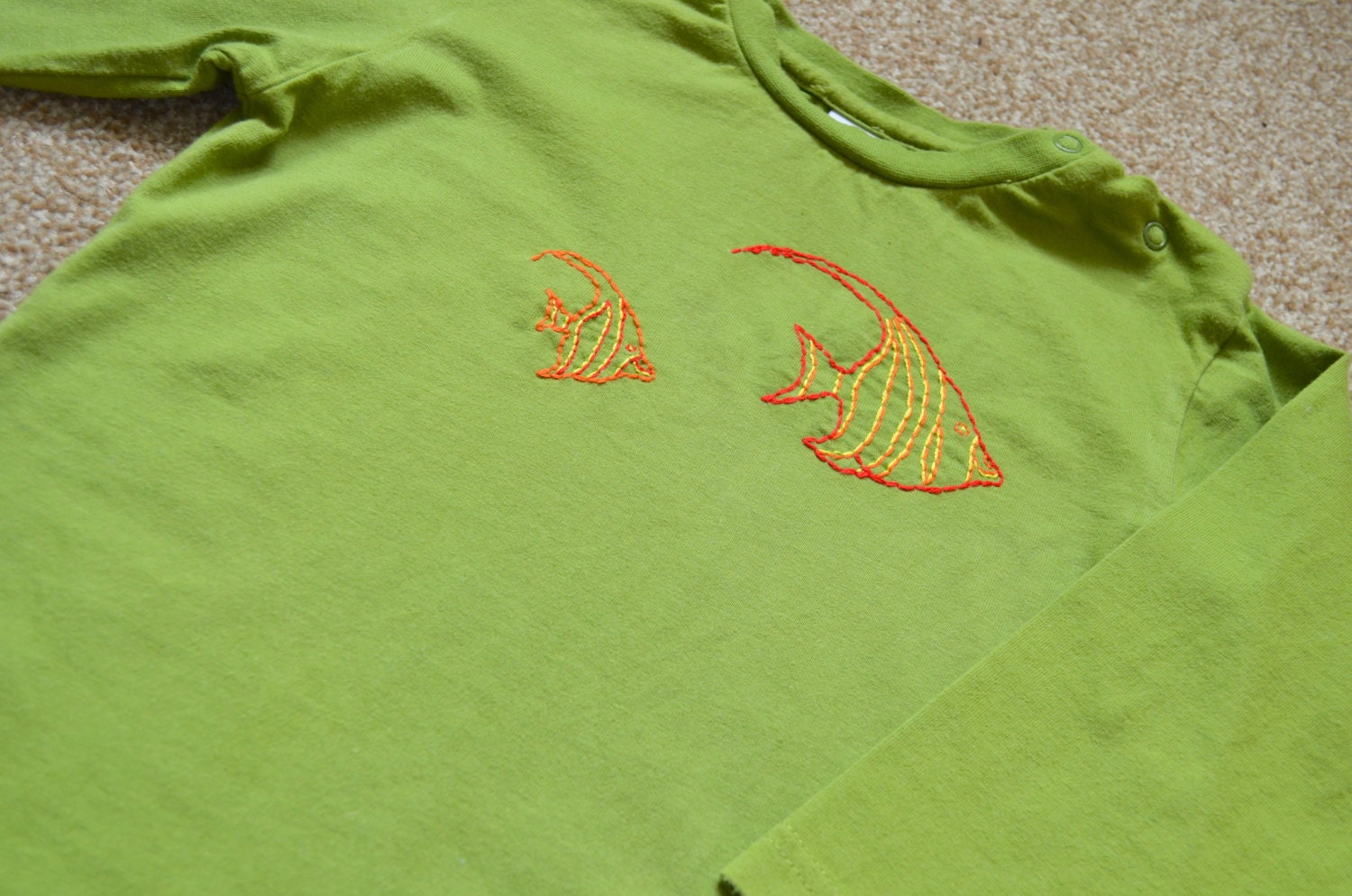 Fishes Long Sleeve Top (2 year old) Upcycled