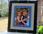 Distressed Black Frame, 8x10 Picture Frame, Rustic Blue Frame, Custom Picture Frames