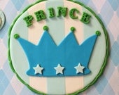 Whimsical Little Prince Baby Prince Fondant Cake Topper