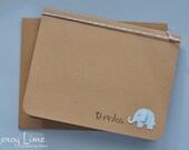 Thank You Baby Elephant Blank Note Cards - set of 8 - Baby Shower, Baby Thanks, New Baby Thanks