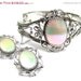 Whiting and Davis Mother of Pearl Bangle w Earrings 1950s Vintage Jewelry
