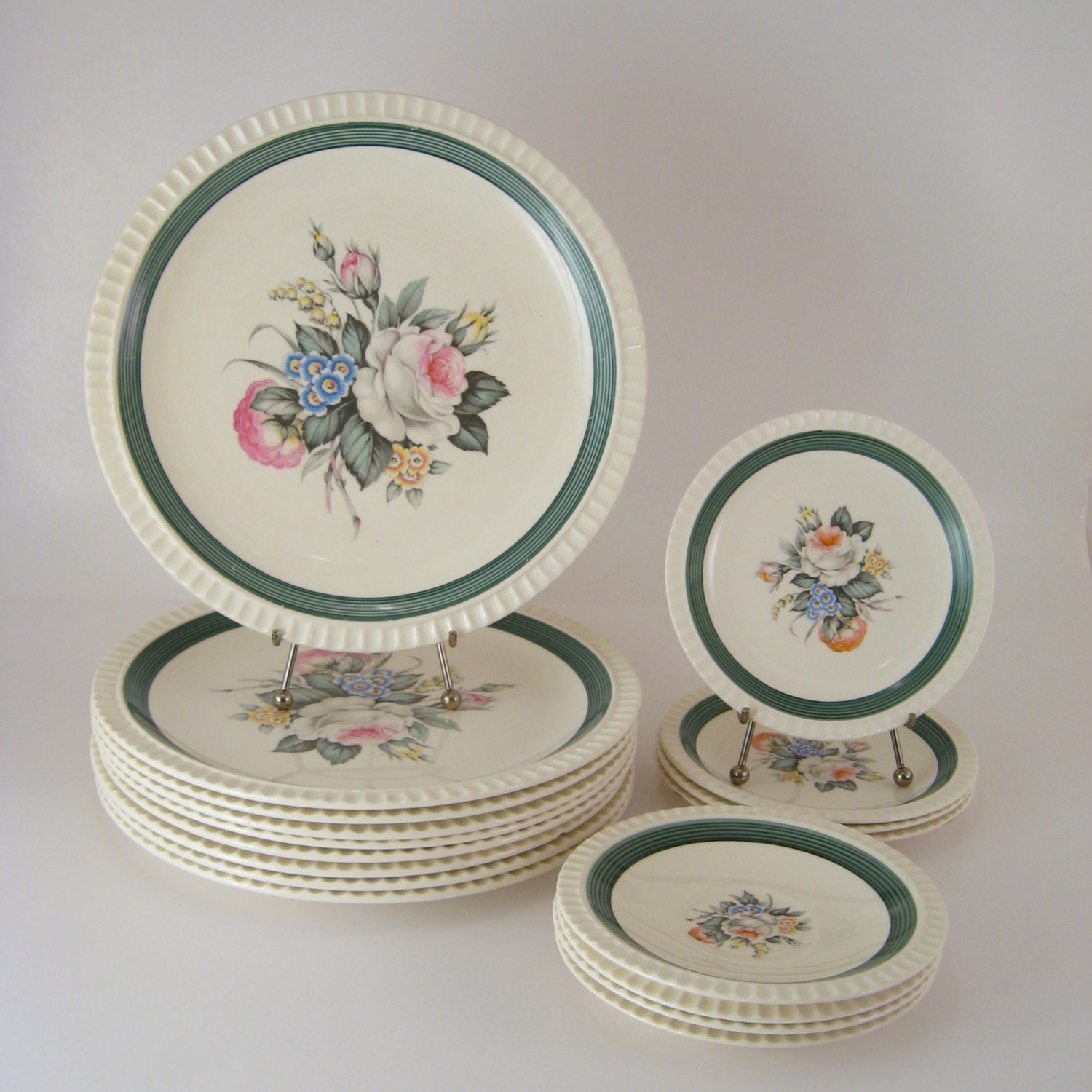 Vintage Dinnerware Set, Salem China Antionette, Mid-Century Dishes 1950s