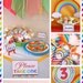 Rainbow Birthday Party Package Personalized FULL Collection Set - PRINTABLE DIY - PS808CA1x